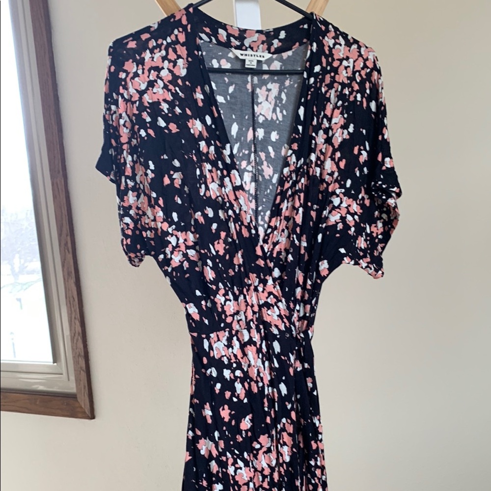 Whistles Black and Pink Floral Dress